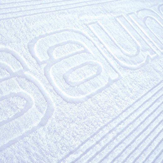 Saunatuch mit eingewobenen Logo der Textilwerke TWB AG